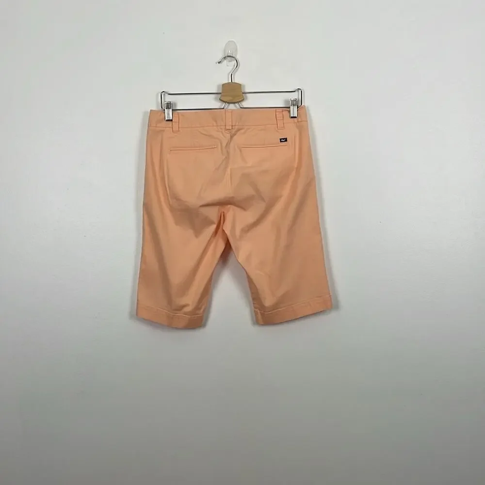 Vineyard Vine Womens 10 Orange Bermuda Shorts 4 Pockets Casual Relaxed Pant - Picture 5 of 9